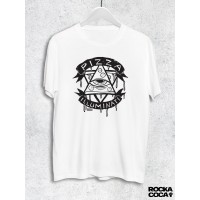 Тениска RockaCoca Pizza Iluminati, черна/бяла, размер XL