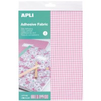 Комплект листа Apli - Самозалепващ плат, 4 дизайна, в розово