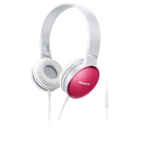 Слушалки с микрофон Panasonic - RP-HF300ME-P, бели/розови