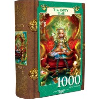 Пъзел в кутия-книга Master Pieces от 1000 части - Алиса в Страната на чудесата, чаено парти