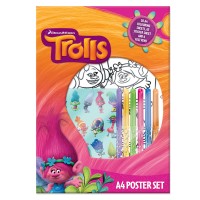 Комплект за оцветяване Trolls A4 Poster Set