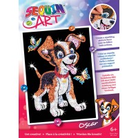 Творчески комплект KSG Crafts Sequin Art - Изкуство с пайети, Кученце