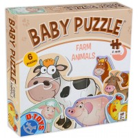 Бебешки пъзел D-Toys 6 в 1 - Животните от фермата