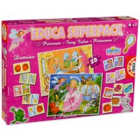 Комплект пъзели и игри Educa identic - Принцеси