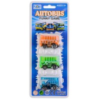 Комплект 3 автобуса - Оранжев, син, зелен
