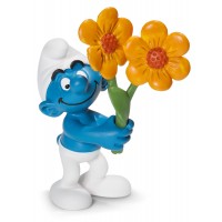 Фигурка Schleich The Smurfs - Смърф с цветя