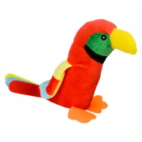 Плюшена играчка Morgenroth Plusch - Червен папагал, 28 cm
