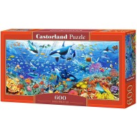 Панорамен пъзел Castorland от 600 части - Подводен свят