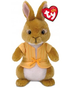 Плюшена играчка TY Toys - Зайчето Питър с жълто якенце, 15 cm