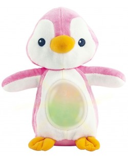Плюшена играчка WinFun - Пингвин, розов, със светлини и звуци