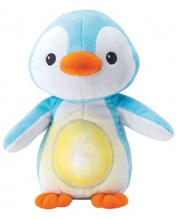 Плюшена играчка WinFun - Пингвин, син, със светлини и звуци