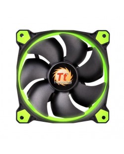 Вентилатор Thermaltake - Riing 14, 140 mm, зелен/черен