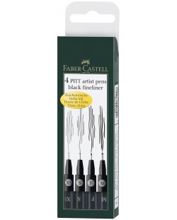 Комплект мастилени черни моливи Faber-Castell - 4 броя
