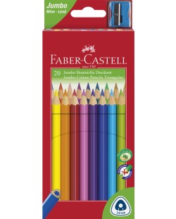 Цветни моливи Faber-Castell - 20 броя, с острилка