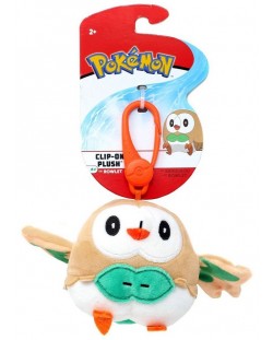 Плюшена играчка с клипс Pokémon - Rowlet