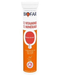 12 Vitamines + 12 Mineraux, 20 ефервесцентни таблетки, Biofar