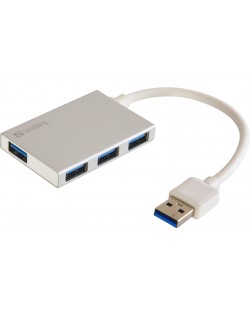 USB хъб Sandberg -  SNB-133-88, 4 порта, USB 3.0, бял