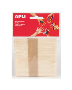 Плоски дървени пръчици Apli, 114 х 10 мм