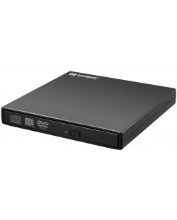 Външно оптично устройство Sandberg - 133-66, DVD Burner, USB Mini черно