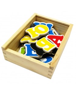 Дървена образователна игра Betzold - Българската азбука, магнитни