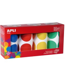 Стикери на ролка APLI - Кръгчета Ø45 cm, 4 цвята