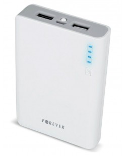 Портативна батерия Forever - 10000 mAh, бяла