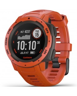 Смарт часовник Garmin - Instinct, 23mm, червен