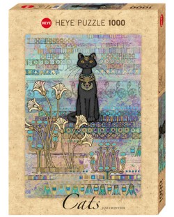 Пъзел Heye от 1000 части - Египетска котка, Джейн Краутър - Котки