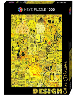 Пъзел Heye от 1000 части - Дизайн: Жълта роза, Колин Джонсън
