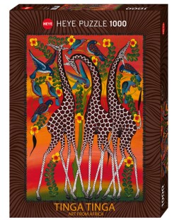 Пъзел Heye от 1000 части - Жирафи, Тинга Тинга