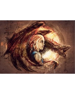 Метален постер Displate - Game of Thrones: Mother of dragons