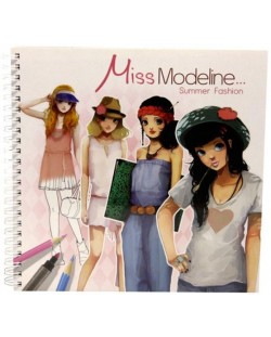 Албум за млади дизайнери Avenue Mandarine Miss Modeline - За оцветяване, Лято