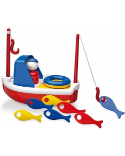 Играчка за баня Ambi Toys - Рибарска лодка с рибки