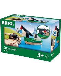 Комплект аксесоари Brio - Лодка с товарен кран, 3 части