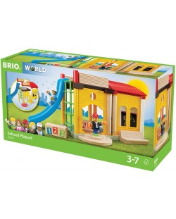 Сглобяема играчка Brio World - Училище, 22 части