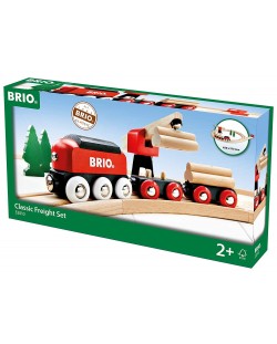 Комплект Brio - Товарен влак с релси и аксесоари, 18 части