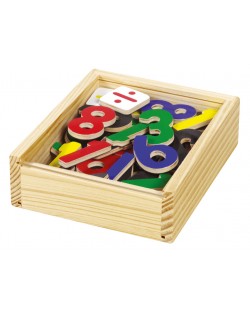 Дървена образователна игра Betzold - Цифри, магнитни в кутия