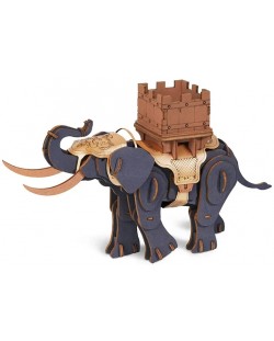 Дървен 3D пъзел Robo Time от 107 части - Слон-войн