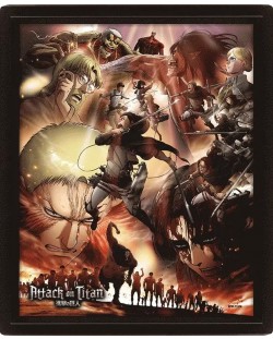 3D плакат с рамка Pyramid Animation: Attack on Titan - Epic Struggle