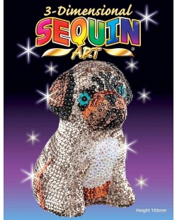 Творчески комплект KSG Crafts Sequin Art - 3D фигурка от пайети, Мопс