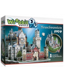 3D пъзел Wrebbit от 890 части - Замъкът Нойшванщайн