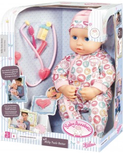 Интерактивна кукла-бебе Zapf Creation - Anabell Milly Feels Better, 43 cm