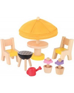 Комплект дървени мини мебели Beeboo - Барбекю за кукли