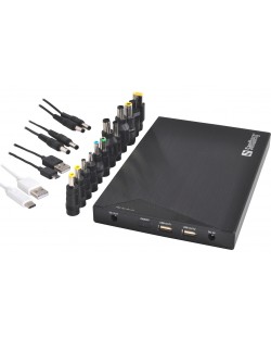 Портативна батерия Sandberg - All-in-1 Laptop, 20000 mAh, черна