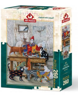 Пъзел Art Puzzle от 260 части - Цветните котки, Марек Брзозовски