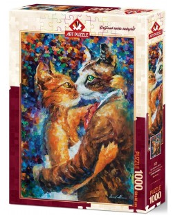 Пъзел Art Puzzle от 1000 части - Танцът на влюбените котки, Леонид Афремов