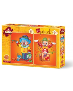 Пъзел Art Puzzle 2 в 1 - Клоуни