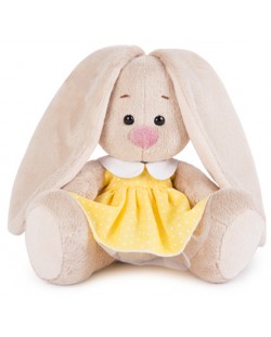 Плюшена играчка Budi Basa - Зайка Ми бебе, в жълта рокля на точки, 15 cm