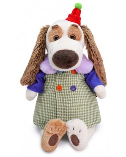 Плюшена играчка Budi Basa - Кученце Бартоломей в шарено палтенце с шапка, 27 cm