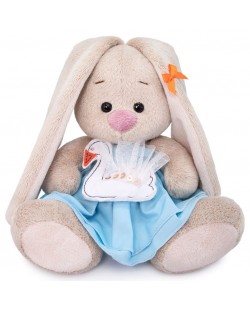 Плюшена играчка Budi Basa - Зайка Ми бебе, с рокля с лебед, 15 cm